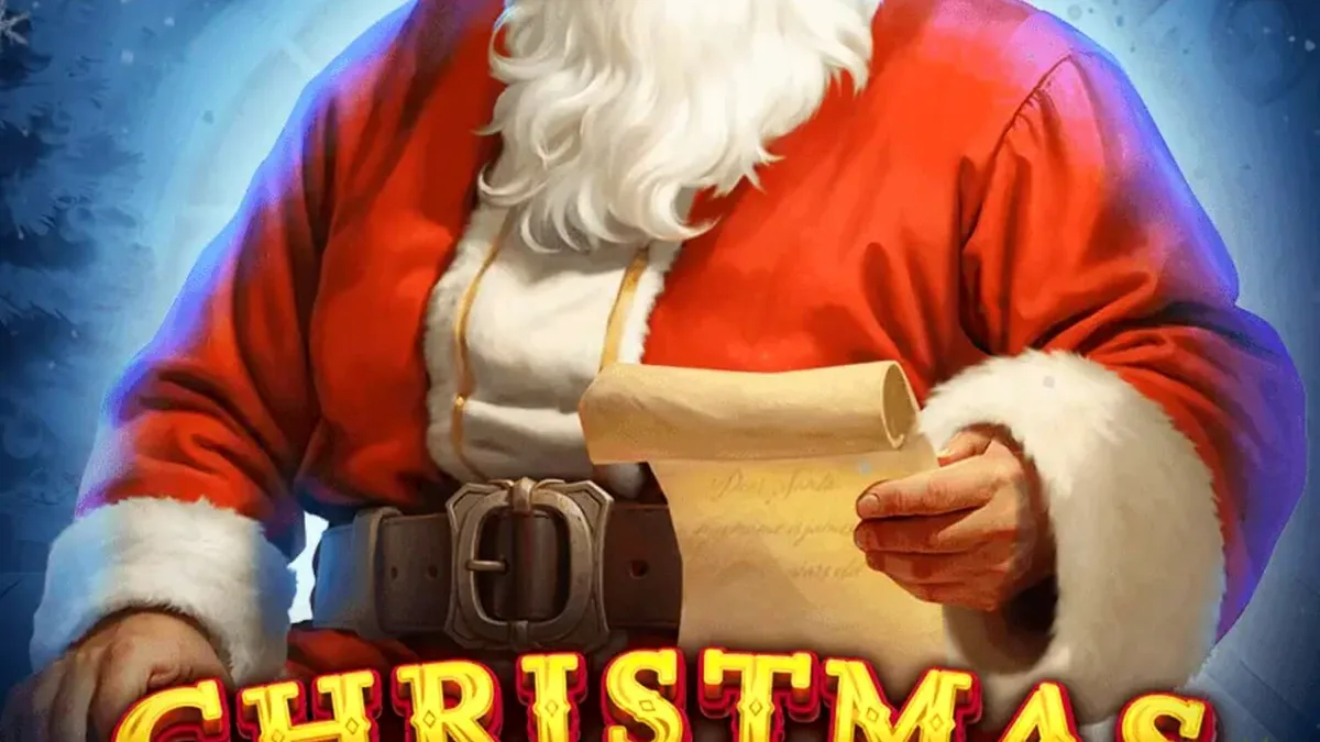 Tampilan visual slot Christmas Workshop: Hold The Spin dengan tema liburan yang meriah