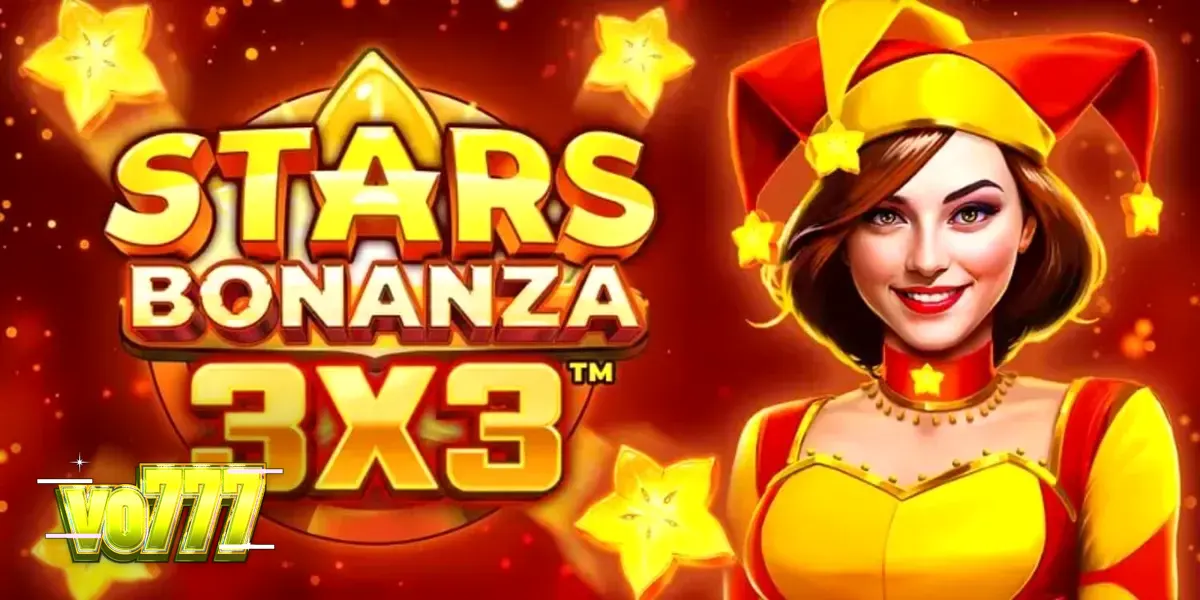 Tampilan visual slot Stars Bonanza 3x3 dengan simbol buah dan jester